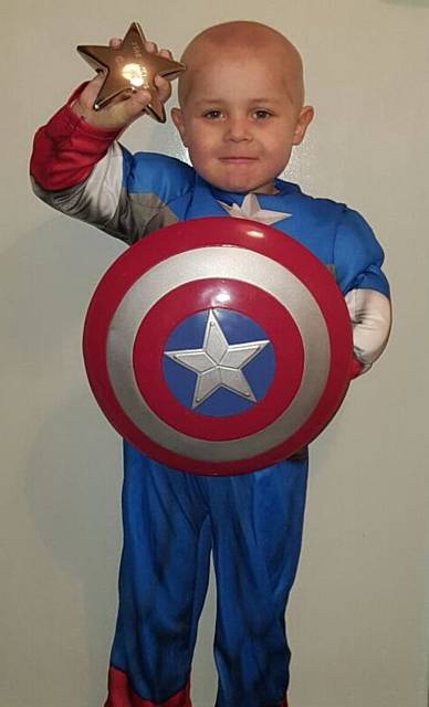 WHAT a star . . . Corey dressed as Captain America