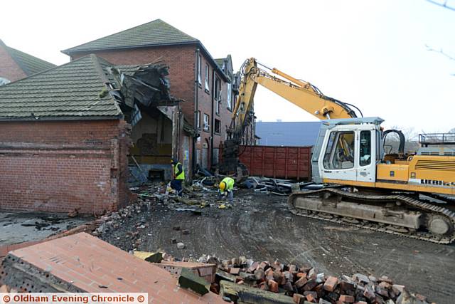 Demolition work begins at Byron Street School, Royton.