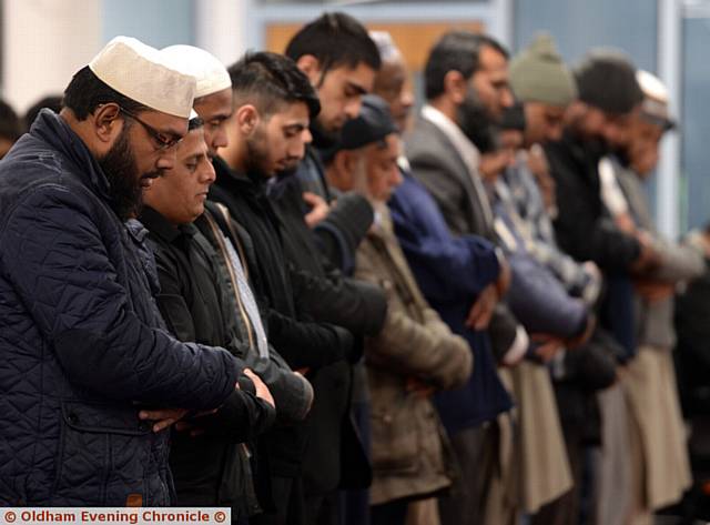 PRAYERS at the European Islamic Centre, Werneth, during open day