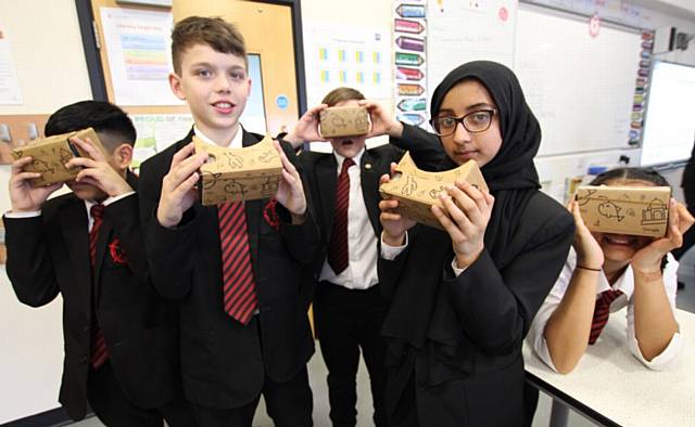 Year Seven pupils Ishaq Anser, Jacob Hamlin, Rhys Mellor, Sumaiyah Khan and Amani Ahmed