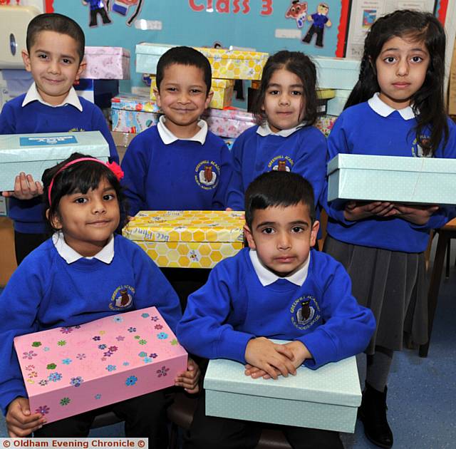 BOXING clever . . . Back, from left, Mohammed Ayaan, Isameel Khan, Zulayakha Tahir and Amelia Aziz. Front Inaya Chowdury and Ibraheen Ahmed 