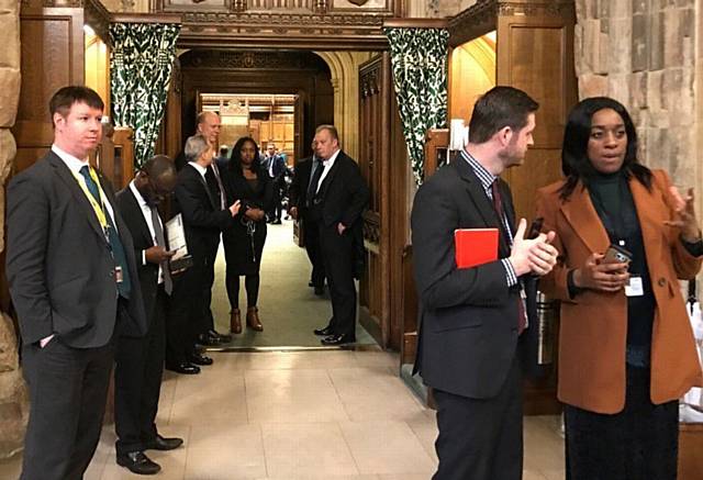 Jim McMahon MP during the Commons lockdown in a photo tweeted by Barry Sheerman MP