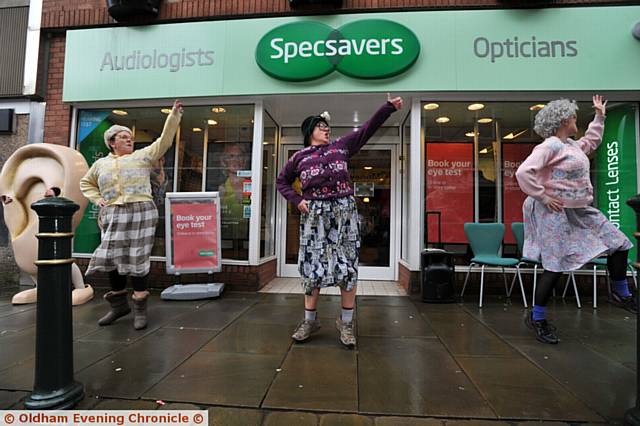 ENTERTAINERS . . . Dancing grannies at Specsavers