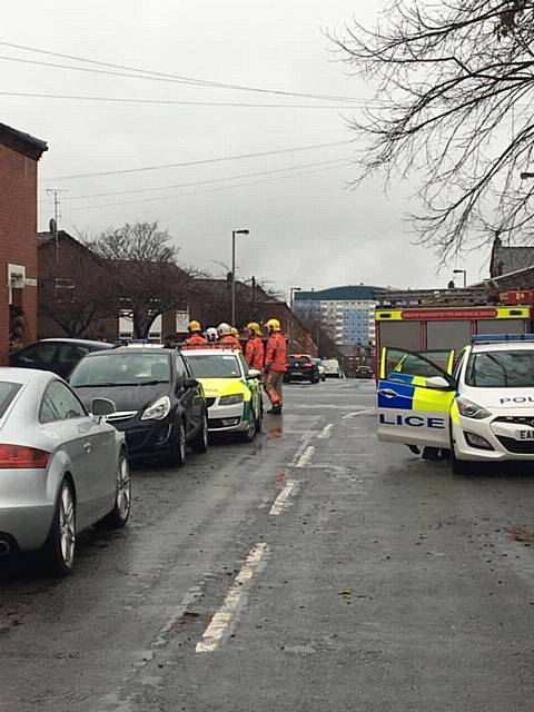 Emergency services were at the scene in Henrietta Street, Ashton, throughout Sunday afternoon.