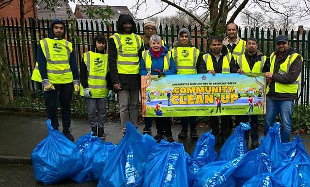 Bags of rubbish were collected by Ahmadiyya Muslim Youth Association Manchester North