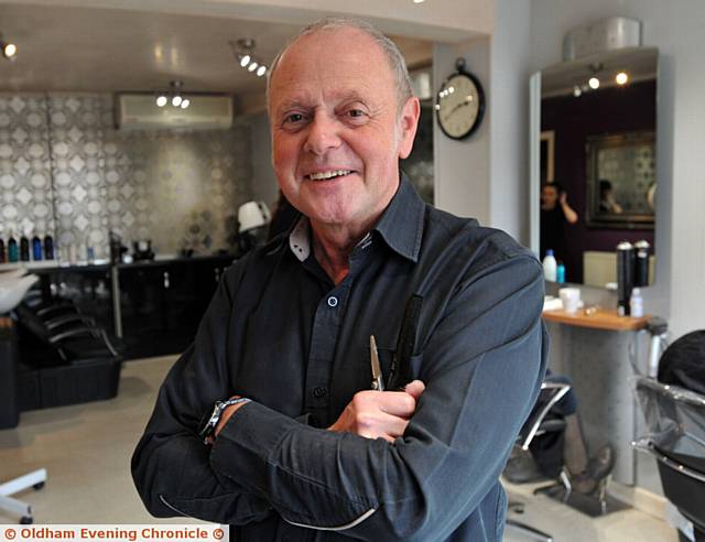 RETIRING . . . Hairdresser Gerard Healey in Simon Gerard Salon, Hollins