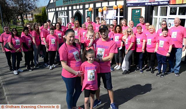 RALLYING round . . . mum Kirsty sister Melika, little brother Emrae and dad Ricky with all their helpers