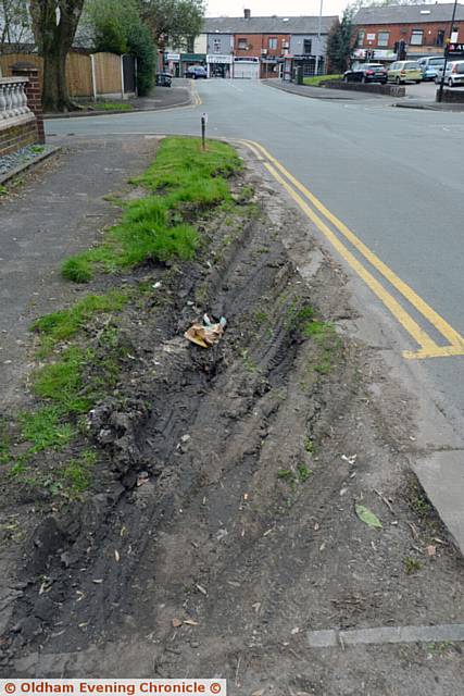 Drivers have mounted a grass verge on Middlegate, Garden Suburb. PIC shows sign on Rising Lane Close.