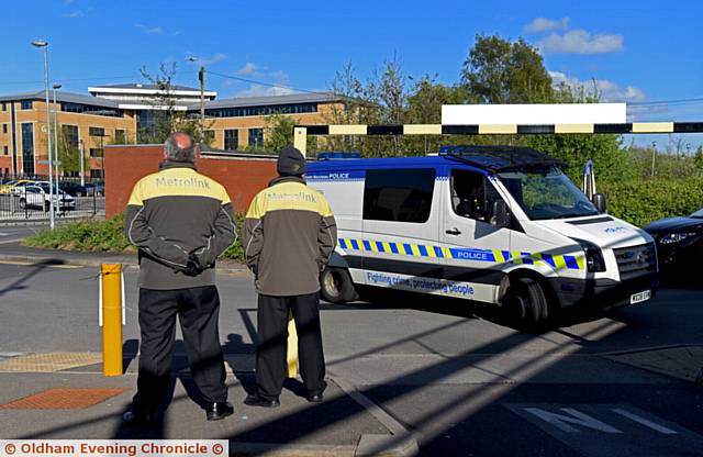 POLICE and Metrolink staff at Hollinwood Metrolink station