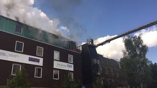 Fire at Christie Hospital site