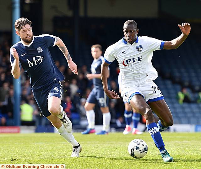 MIDFIELD man Ousmane Fane on the front foot
