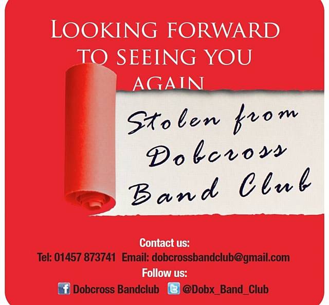 DOBCROSS Band and Social Club beermat