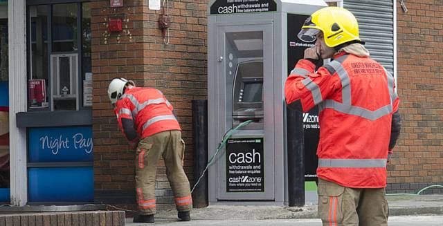 FIRE crews investigating a suspicious device at the Gulf Service Station. 