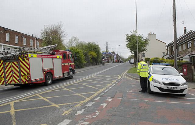 FIRE crews investigating a suspicious device at the Gulf Service Station. 