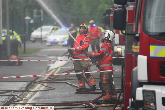 Three houses caught fire, Woodstock street, Oldham.