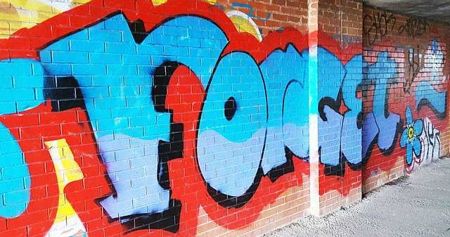 ART . . . A mural in a tunnel at the Rochdale Canal created by skills for life students from Hopwood Hall College