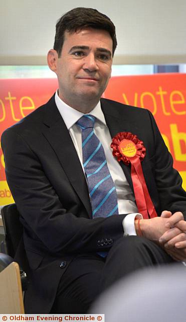 ELECTED Greater Manchester Mayor Andy Burnham at Labour celebration at the University Campus Oldham