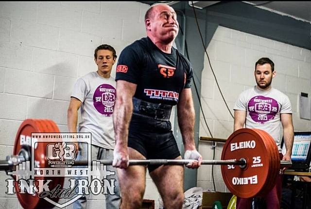 FEELING the strain . . . David Clifford at the North West Powerlifting Championships