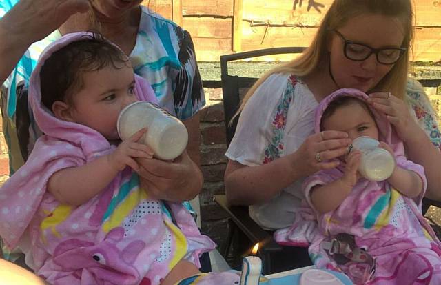 Oldham News News Headlines First Birthday Joy For Miracle Twin Sisters Oldham Chronicle