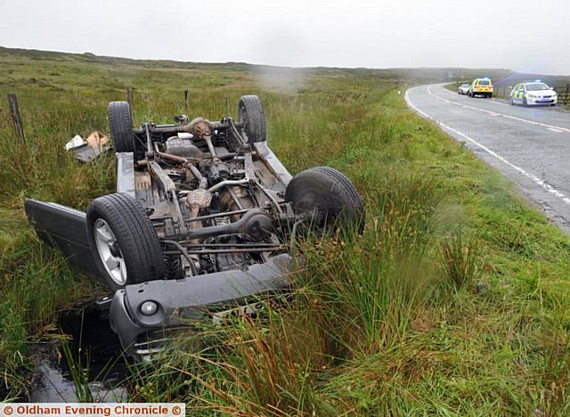 THE overturned Suzuki Jimny on the A635 Isle of Skye Road