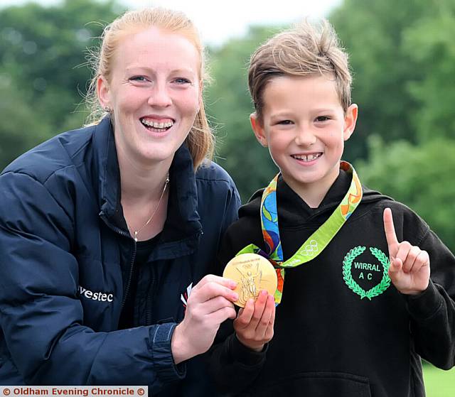 NICOLA White with winner Jac Chapman, aged eight