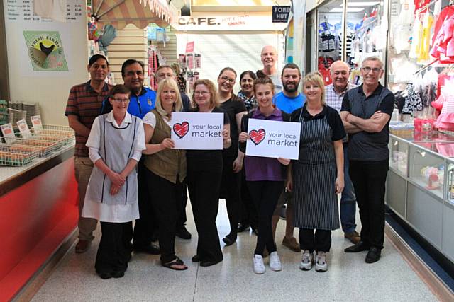 Oldham Market Traders Celebrate Love Your Local Market campaign in Oldham