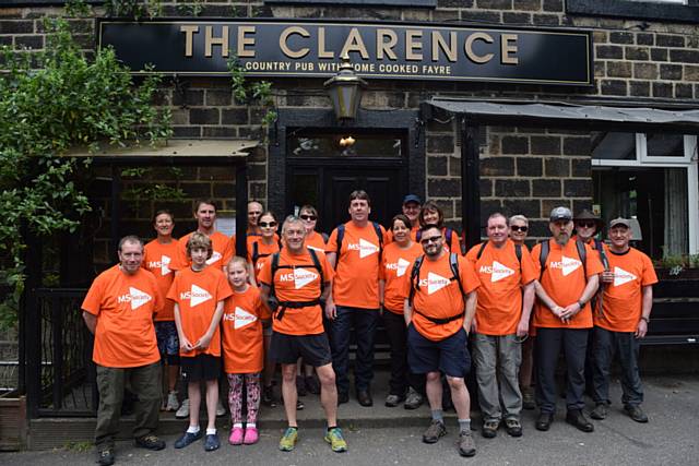 SNOWDONIA here we come . . . The UCrew walkers including Alan Keane (front, fourth left) Jo and Jeff Taylor (back left) with children Regan and Faron, Euey Madden (centre) and Estelle Brooks (back, fifth left)