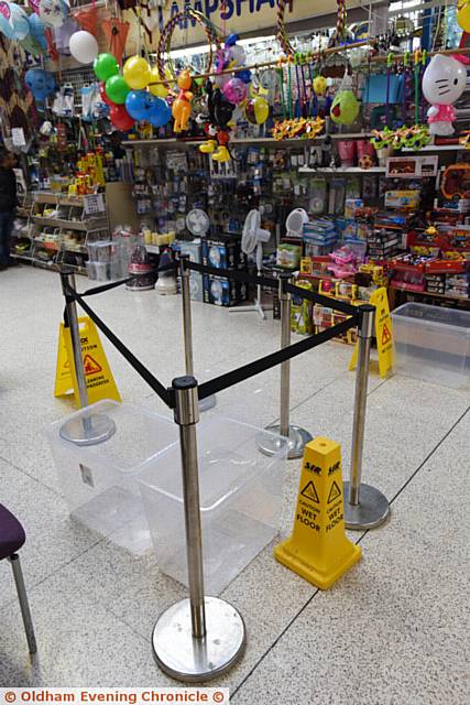 Traders complain about flooding and leaking roof at Tommyfield Market Hall in Oldham. 