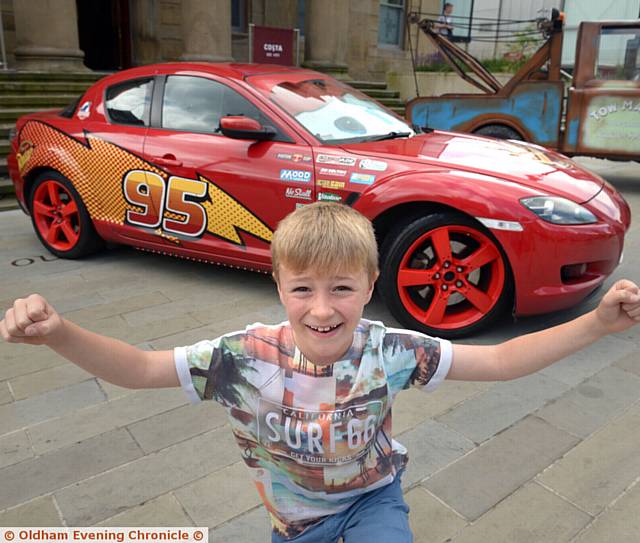 WOW . . . Ethan Saxon, from Lees, checks out Lightning McQueen