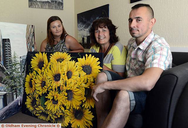 Leszek Terlecki (45) pictured with his interpreter Kat Katlewska and his support worker Diane Chatterley