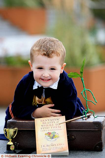 ROLE play . . . Archie Brennan (3) dressed as Newt Scamander, from the Fantastic Beasts film