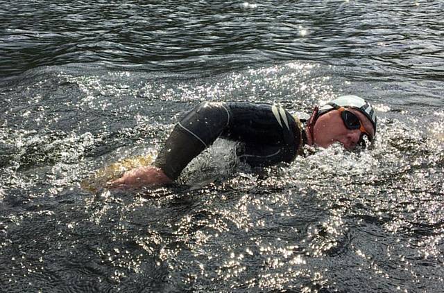 IN the swim . . . Simon in training