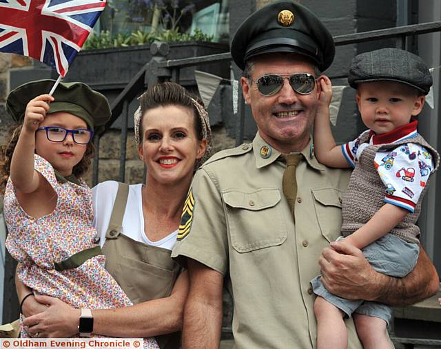 Yanks Weekend Parade Sunday all dreesed for the occassion the Burgess family (l-r) GracieBo Burgess (5), Melissa Burgess, Rob Burgess and Bertie Burgess (2).
