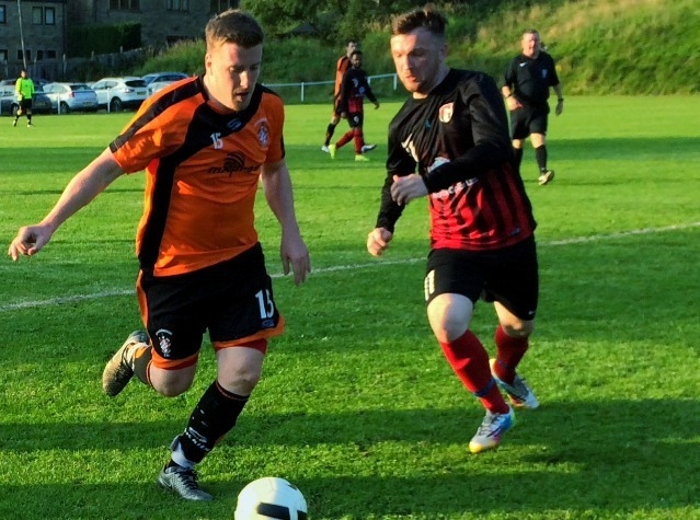 ACTION STATIONS: Chaddy's Gareth Hill (left) is in full flight during a pre-season friendly fixture against Springhead