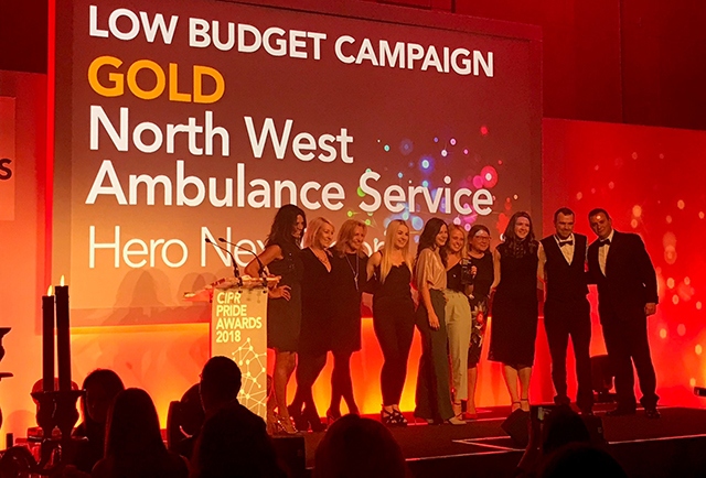 The delighted North West Ambulance Service team at the CIPR PRide Awards