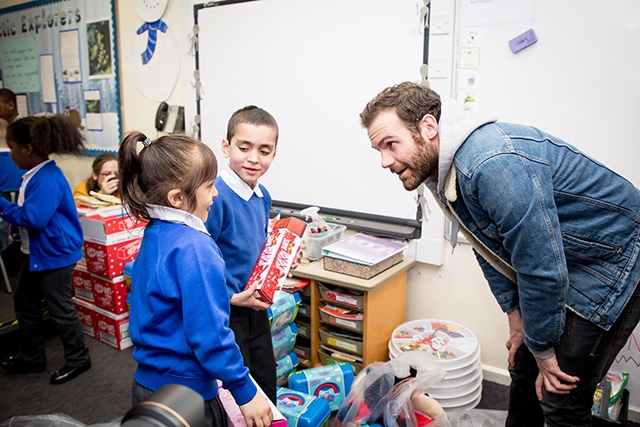 Juan Mata visited Beever Primary School, Royton Hall Primary School and the Royal Oldham Hospital 