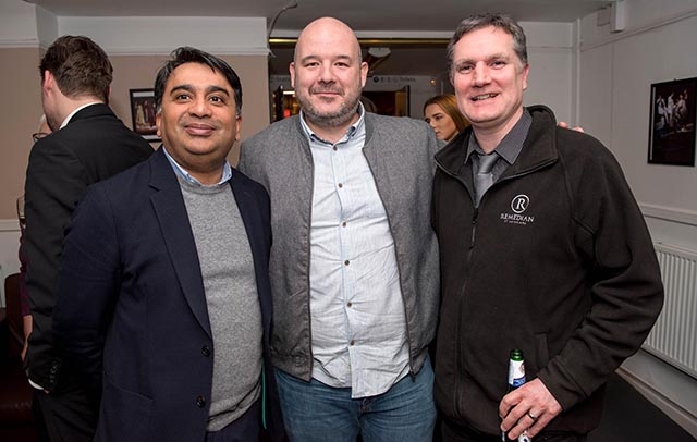 Oldham Coliseum Civic evening. L-R: Kashif Ali (Board, Oldham Coliseum Theatre), Remedian founders Dave Windle and Darrel Appleby.

Picture by Darren Robinson