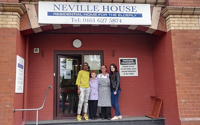 Pictured outside Neville House are (left to right): manager Rachel Mulvey, Gill Chadwick, Yvonne Swan and Jodie Crocker.