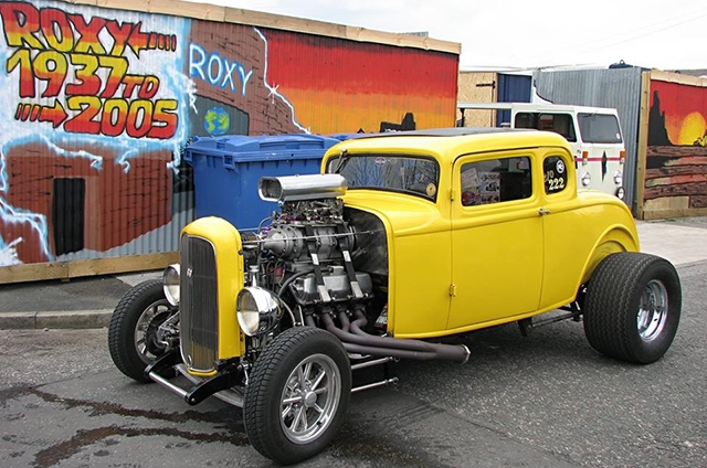 Keith Freeman’s supercharged yellow Deuce Coupe