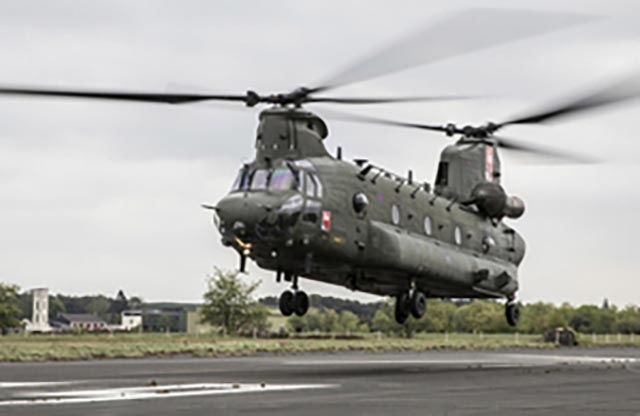 An RAF Chinook will arrive at Saddleworth Moors this morning