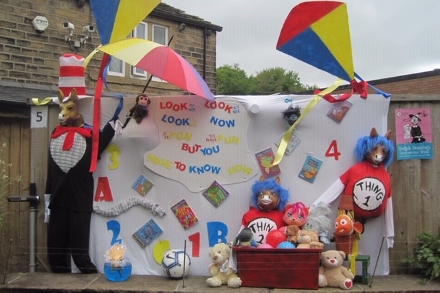 Delph Donkey Scarecrow Trail has a theme of children's books