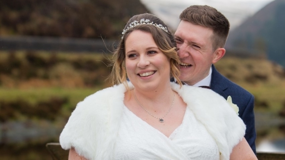 Kate and Iain pictured on their wedding day