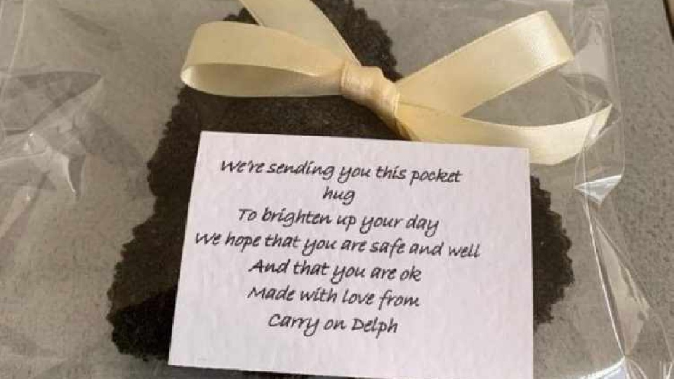 The caring Carry On Delph team launched a touching initiative to celebrate the kindness of folk who have quietly gone the extra mile