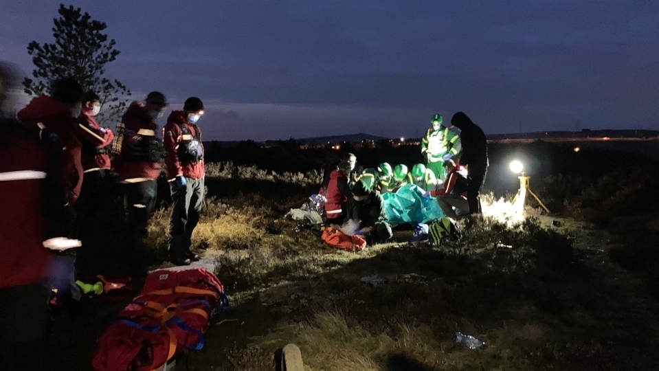 Oldham Mountain Rescue Team sent 15 members after they were asked for assistance by North West Ambulance Service