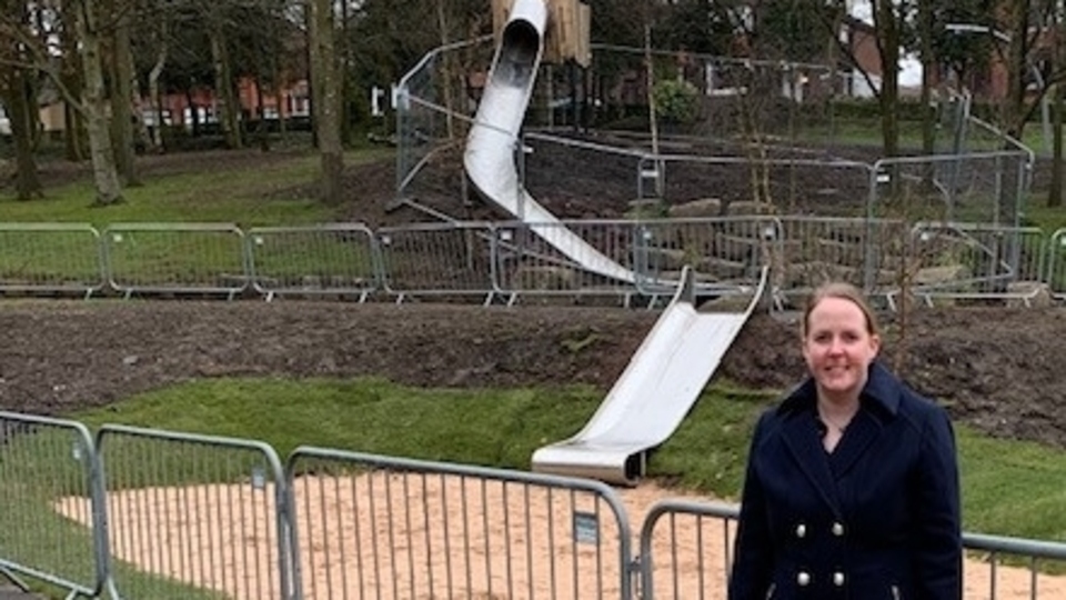 Royton South Councillor Amanda Chadderton is pictured at Royton Park