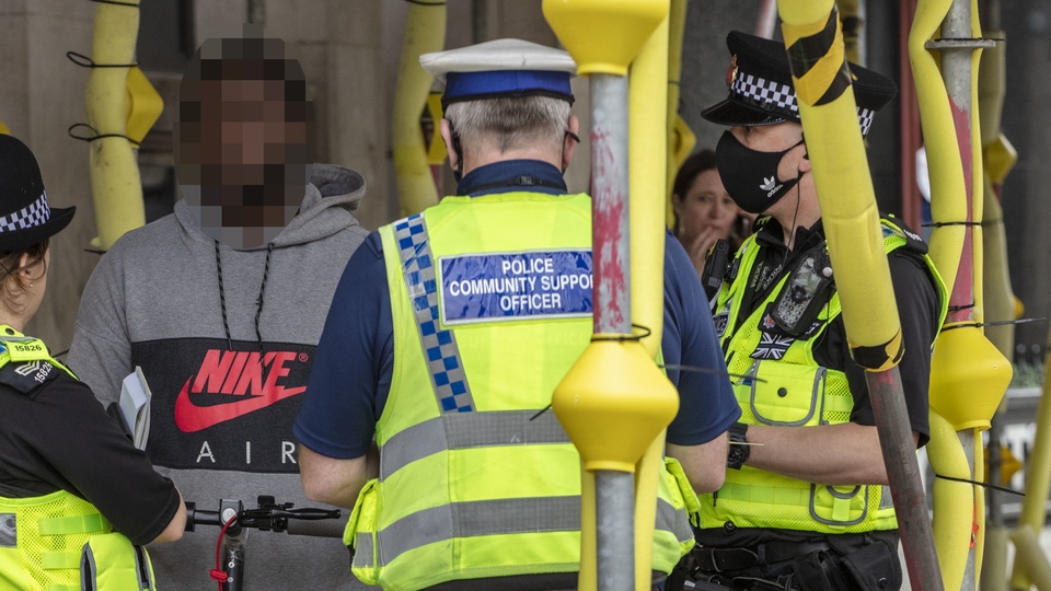 GMP unit tackling illegal e-scooter use in Manchester City Centre.