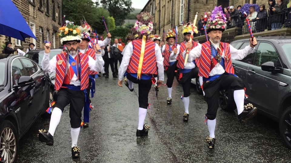 The morris men entertained despite the low-key event