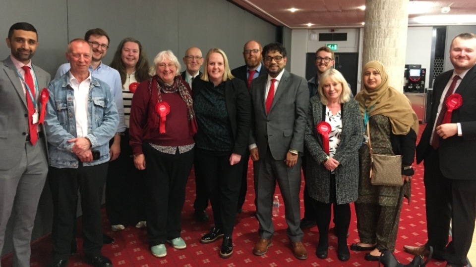 Labour celebrates Hannah Roberts win in the Hollinwood by-election