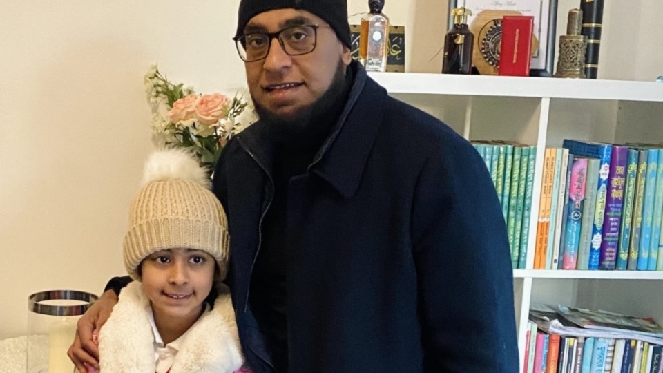 Proud father Afruz Miah with his daughter Amelia