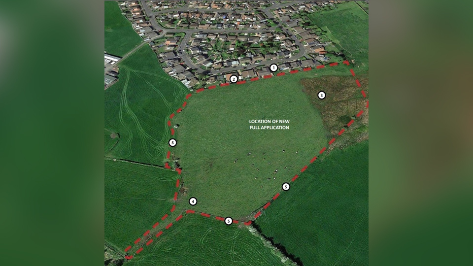 The plans for a new housing development off Denbigh Drive